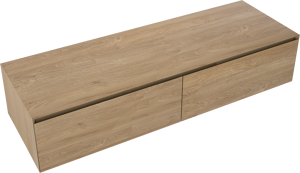 Balmani Mitra Elements hängender Waschbeckenunterschrank: 150 x 50 cm, Eiche Natur, 2 Schubladen