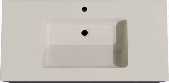 Storke Edge zwevend badkamermeubel 105 x 52 cm mat zwart met Diva enkele wastafel in top solid zijdegrijs