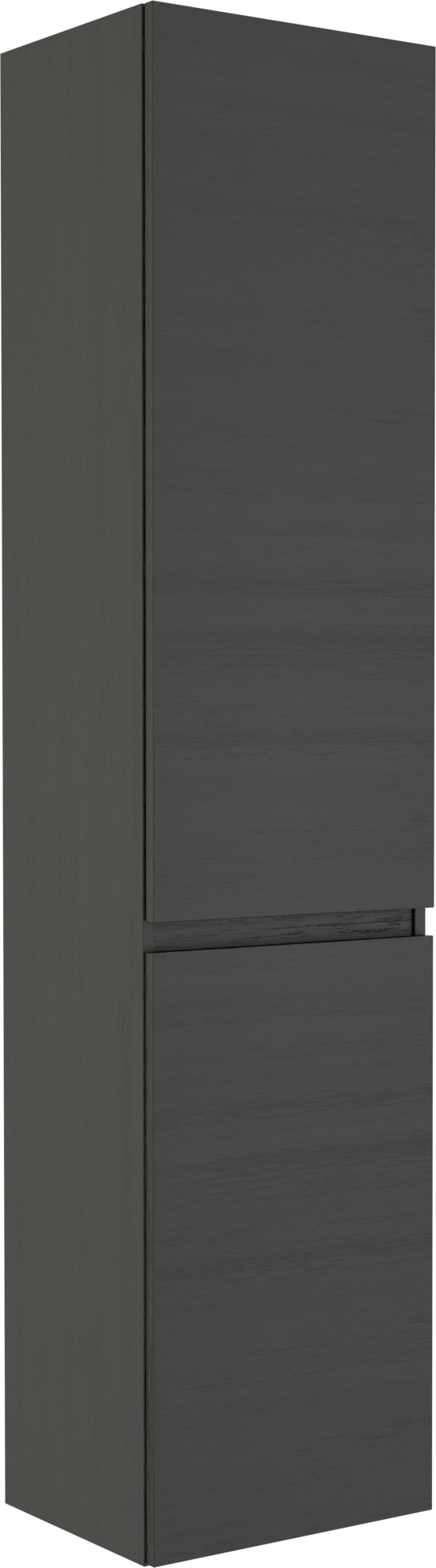 Balmani Lucida Badhochschrank: Stehend, links, Eiche Schwarz, 45 x 35 x 195 cm