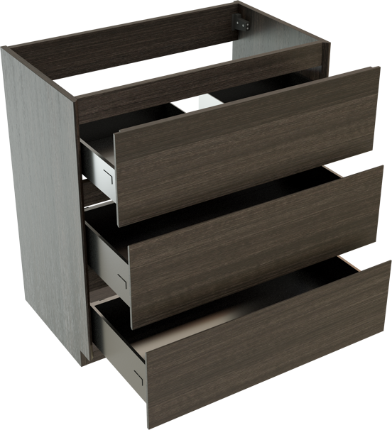 Storke Edge staande wastafelonderkast 80 x 46 cm donkere eik 3 lades