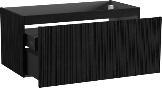 Storke Ribs zwevende wastafelonderkast 105 x 52 cm zwarte eik 2 lades