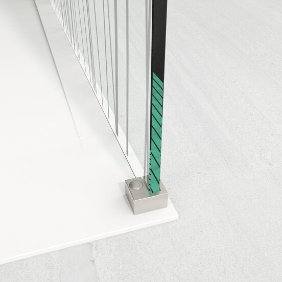 Balmani Modular inloopdouche 140 x 200 cm mikado glas geborsteld inox profiel