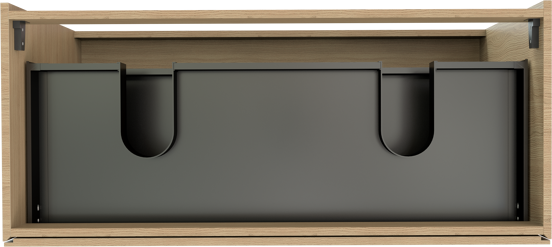 Storke Edge staande wastafelonderkast 120 x 52 cm natuur eik 3 lades 2 sifonuitsparingen