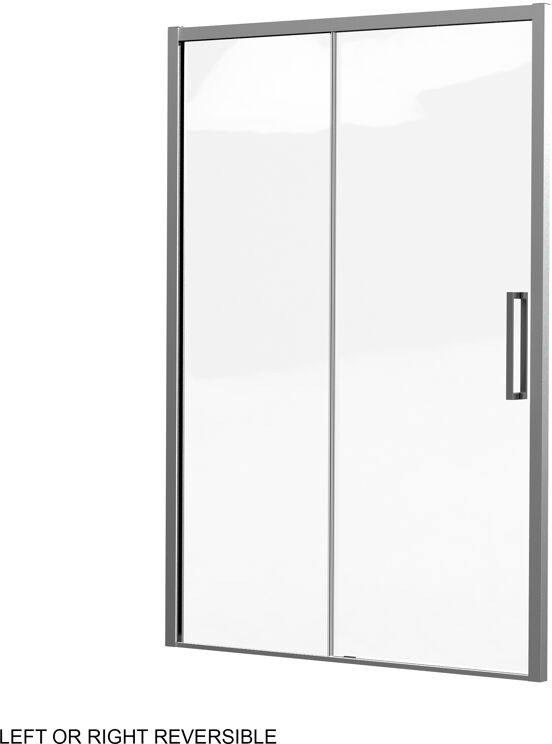 Luca Varess Senses schuifdeur met vaste wand - voor douchehoek - 140 cm helder glas glanzend chroom profiel