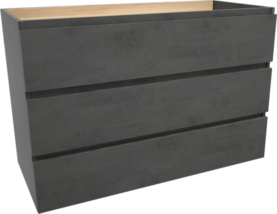 Balmani Lucida staande wastafelonderkast 120 x 55 cm beton donkergrijs 3 lades