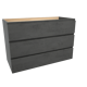 Balmani Lucida meuble sous-lavabo a poser 120 x 55 cm béton gris foncé 3 tiroirs