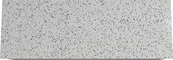 Storke Ribs meuble salle de bains suspendu 150 x 52 cm chêne noir avec Tavola tablette simple ou double en blanc/noir mat terrazzo, Nervure droite asymétrique verticale
