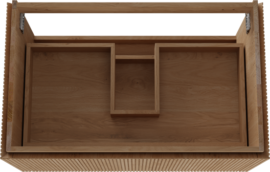 Balmani Eclips meuble sous-lavabo suspendu 90 x 55 cm Chêne naturelle 2 tiroirs Nervure sym. vert.