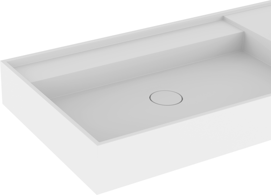 Balmani Cubo asymmetrisch linkse wastafel matte Solid Surface 90 x 49 cm