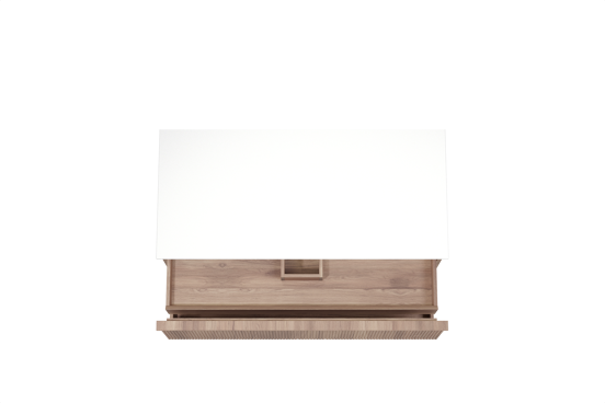 Balmani Forma meuble salle de bains suspendu 120 x 55 cm teck avec Stretto tablette simple ou double en solid surface blanc mat, Nervure droite symétrique verticale
