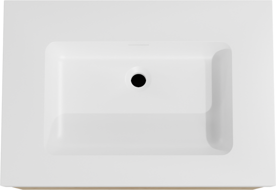 Storke Edge zwevend badkamermeubel 75 x 52 cm ruwe eik met Mata High enkele wastafel in solid surface mat wit