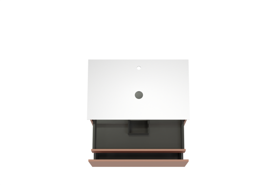 Balmani Sfera hängendes Möbelstück Set: 90 x 55 cm, Cotto, mit Facetta Einzel Waschtischplatte, Solid Surface Weiß matt