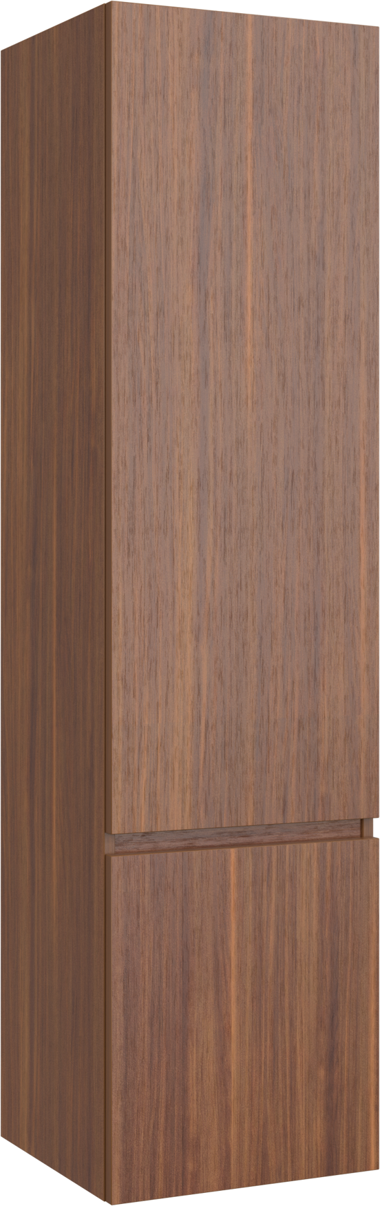 Balmani Lucida Badhochschrank: Hängend, rechts, Amerikanischer Nussbaum, 45 x 35 x 169 cm