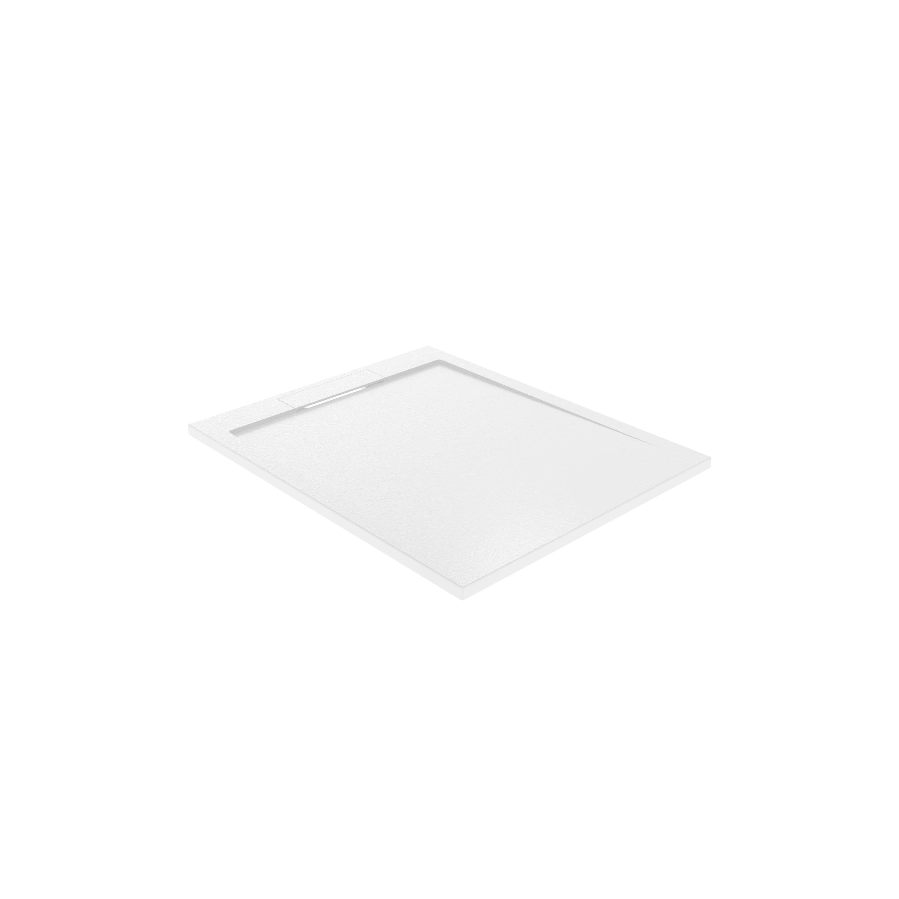 Balmani Indus douchebak 100 x 80 cm composietmarmer mat wit leisteenstructuur