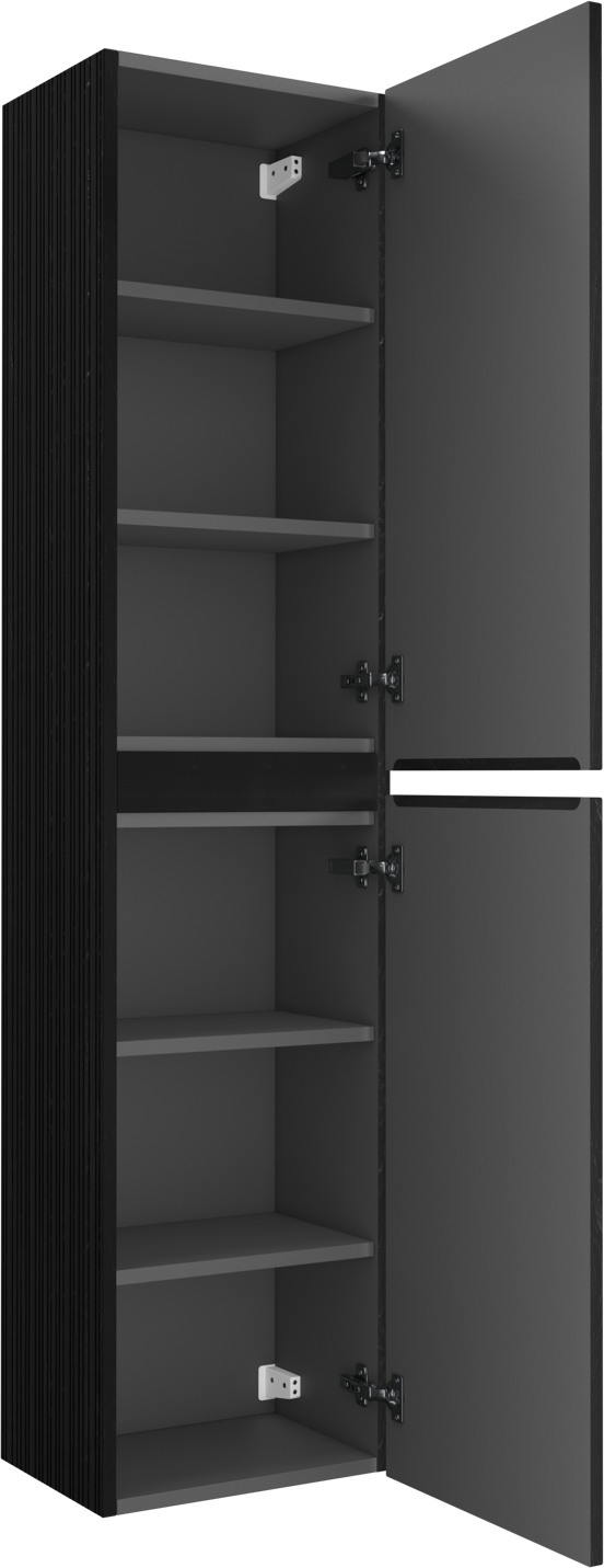 Storke Ribs zwevende badkamerkast zwarte eik 40 x 30 x 170 cm