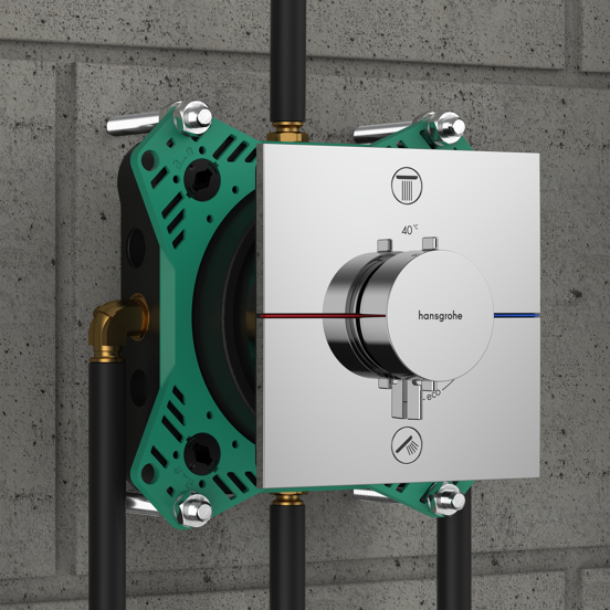 Hansgrohe Showerselect Comfort E Thermostat-Duscharmatur: Unterputz, für 2 Verbraucher, Chrom glänzend