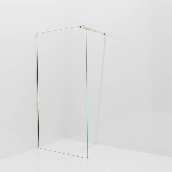 Balmani Modular Walk-In Dusche: 110 x 200 cm, Klarglas, inklusive Coating, Profil Brushed Champagne Gold