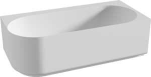 Balmani Scala baignoire d'angle droite baignoire duo 175 x 80 cm Solid Surface blanc mat