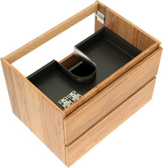 Balmani Lucida meuble sous-lavabo suspendu 75 x 55 cm teck 2 tiroirs