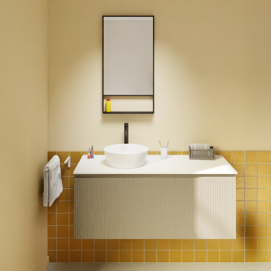 Luca Varess Bridge rechthoekig badkamerspiegel zwart 45 x 85 cm