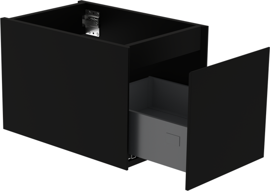 Storke Edge zwevende wastafelonderkast 35 x 52 cm mat zwart 1 lade