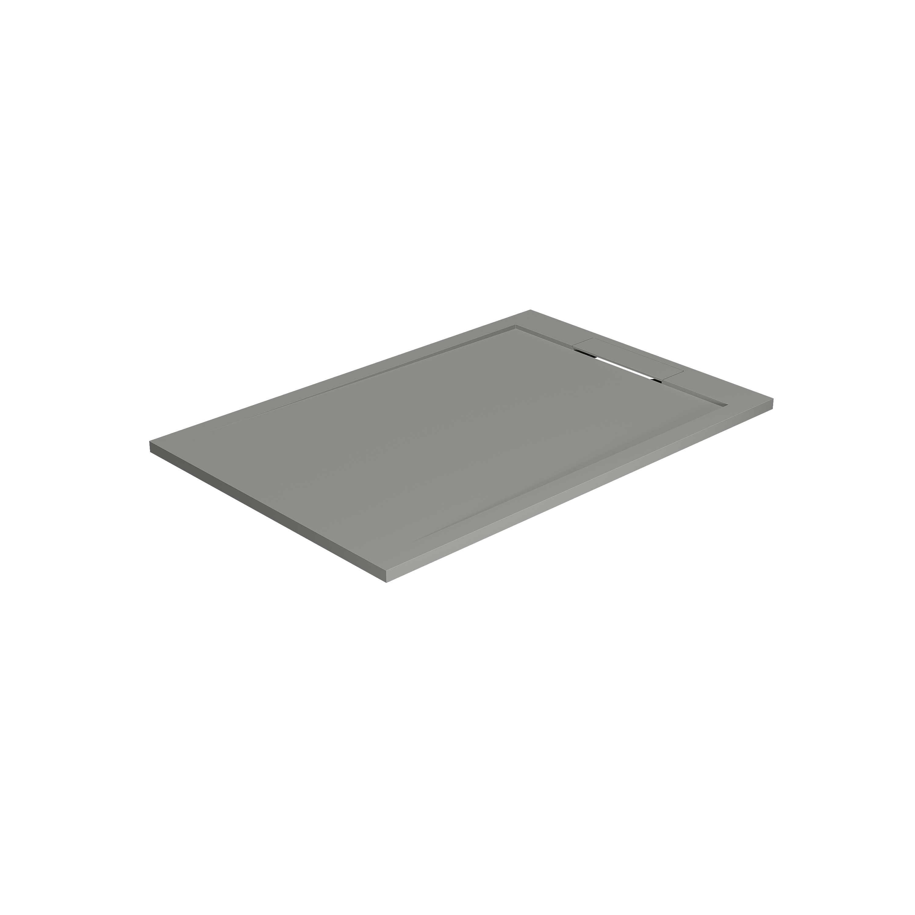 Balmani Andes douchebak 120 x 80 cm solid surface steengrijs mat