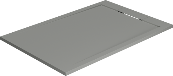 Balmani Andes Duschwanne: 120 x 80 cm, Solid Surface, Steingrau matt
