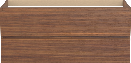 Balmani Lucida zwevende wastafelonderkast 120 x 55 cm Amerikaans notenhout 2 lades