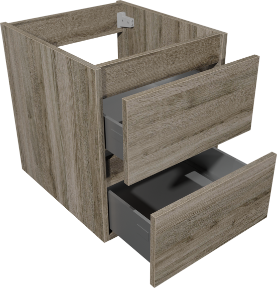 Loft cartagena oak basin cab. 2 drawers 45cm