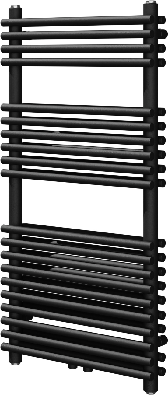 Vipera Alegria dubbele handdoekradiator 50 x 100 cm centrale verwarming mat zwart zij- en middenaansluiting 850W
