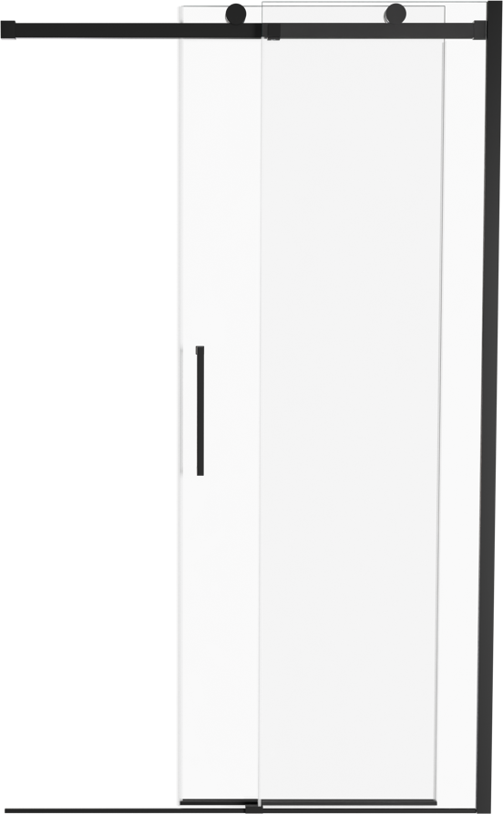 Luca Varess Boltano porte coulissante 120 cm x 200 cm verre transparent profil noir mat