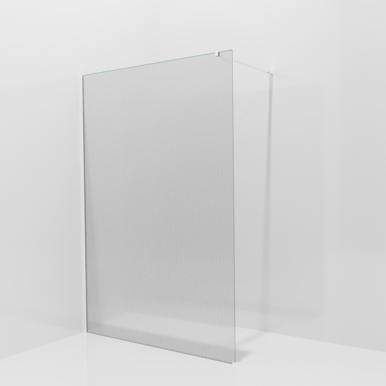 Balmani Modular inloopdouche: 140 x 200 cm, Ribs met coating, Mat witte profielen