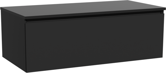 Storke Edge meuble salle de bains suspendu 105 x 52 cm noir mat avec Panton tablette simple en mdf enduit de poudre noir mat