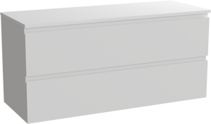 Linie Lado meuble salle de bains suspendu 120 x 46 cm blanc mat avec Lado tablette double en marbre composite blanc mat