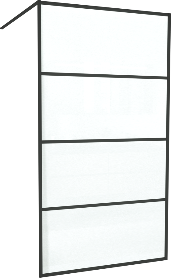 Balmani Framed inloopdouche 120 x 210 cm lined glas mat zwart profiel