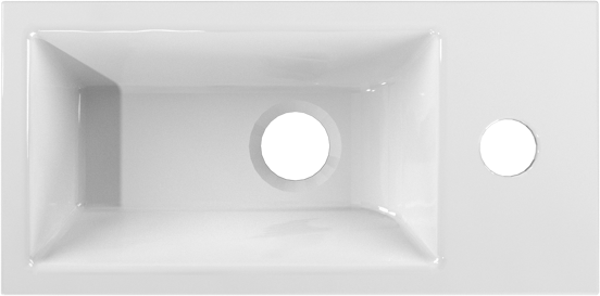 Luca Varess Cubic fonteintje 36,5 x 18 cm glanzend witte porselein