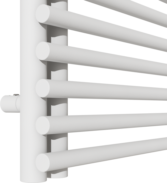 Vipera Nevada enkele handdoekradiator 50 x 180 cm centrale verwarming mat wit zijaansluiting 847W