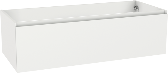 Storke Edge zwevende wastafelonderkast 120 x 52 cm mat wit 1 lade 2 sifonuitsparingen
