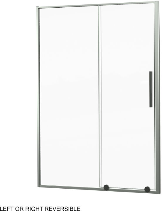 Luca Varess Morano douchecabine met schuifdeur en vaste zijwand 140 x 70 cm helder glas glans chroom profiel - deur