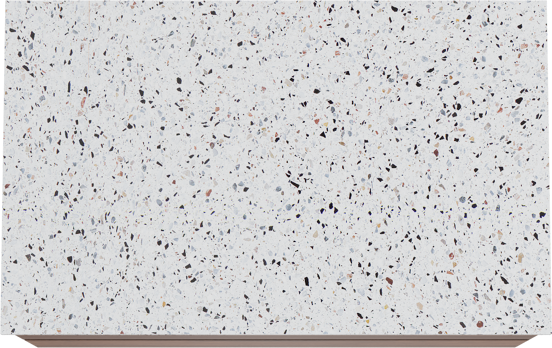 Balmani Mitra zwevend badkamermeubel 90 x 55 cm notelaar met Stretto enkel tablet in mat wit/zwart terrazzo