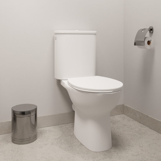 Linie Lina staand toilet glanzend wit randloos