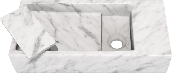 Balmani Mood Handwaschbecken: Carrara-Marmor, 45 x 20 cm