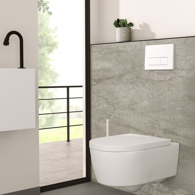 lengte discretie Luxe Villeroy & Boch Avento Wit Hangend toilet Randloos - 5656HRRW | X²O  Badkamers