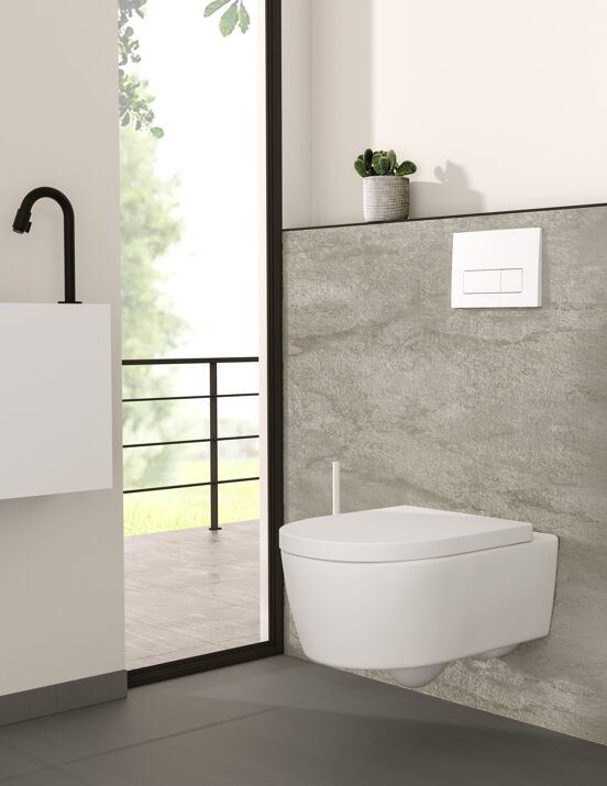 Villeroy & Boch Avento hangend toilet mat wit randloos, inclusief isolatieset