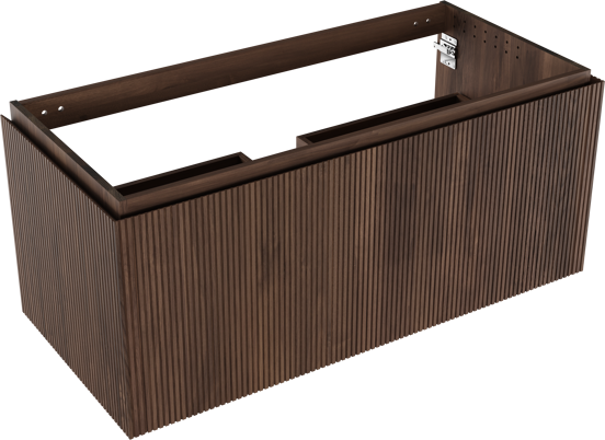 Balmani Eclips meuble sous-lavabo suspendu 120 x 55 cm Noyer américain 2 tiroirs Nervure sym. vert.