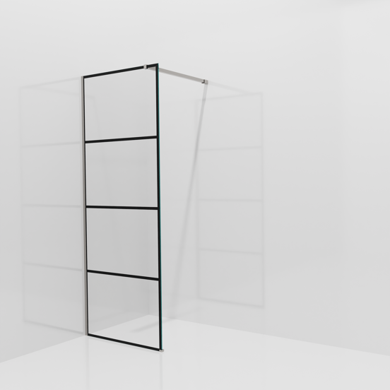 Balmani Modular Walk-In Dusche: 80 x 200 cm, Lined, inklusive Coating, Profil Brushed Inox