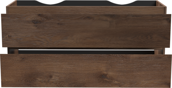 Linie Lado zwevende wastafelonderkast 120 x 46 cm bruine eik 2 lades