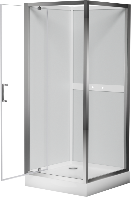 Luca Varess Talan douchecabine met draaideuren 90 x 90 cm helder glas mat chroom profiel