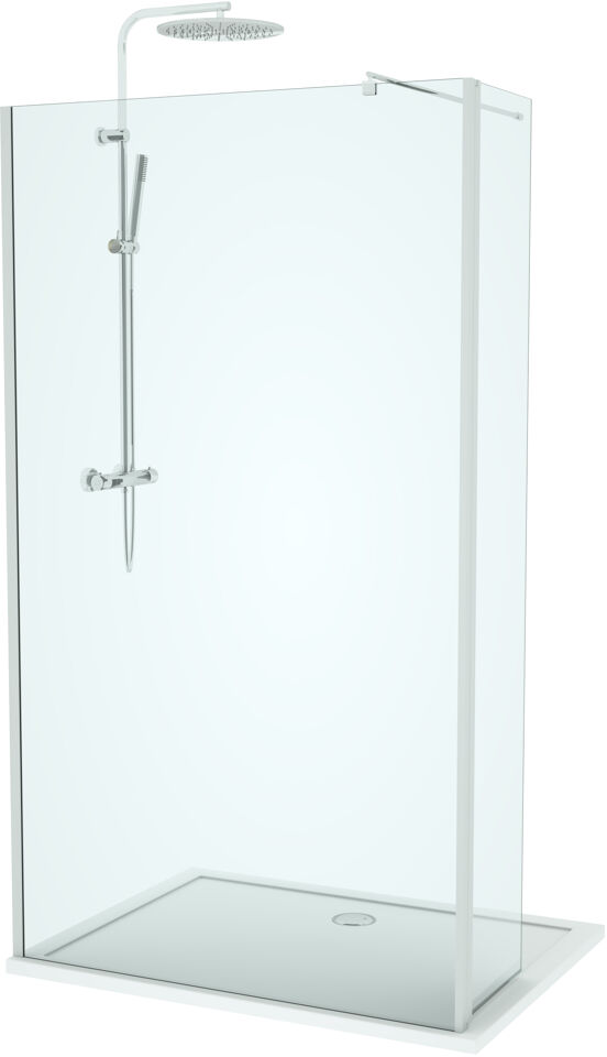 Linie Twist inloopdouche met beweegbare zijwand 120 x 200 cm helder glas glanzend chroom profiel
