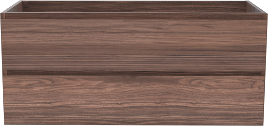 Balmani Mitra hängender Waschbeckenunterschrank: 120 x 55 cm, Nussbaum, Furnierholz, 2 Schubladen